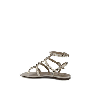 Weiße Kalbshaut Bos Taurus Sandalen