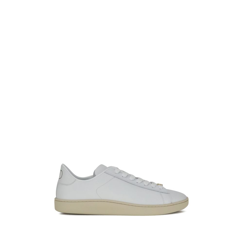 Weiße Kalbshaut Bos Taurus Sneakers mit niedrigem Schaft