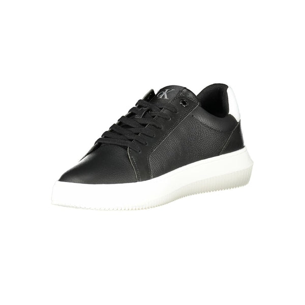 Schwarzes Leder Herren Sneaker