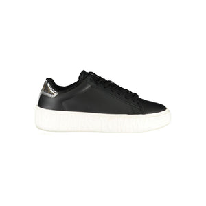 Schwarzes Leder Damen Sneaker