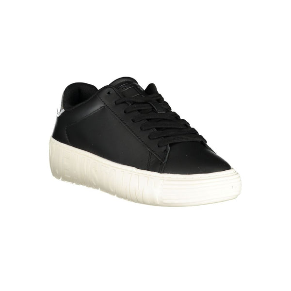 Schwarzes Leder Damen Sneaker