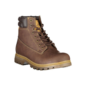 Brauner Polyester Herrenstiefel