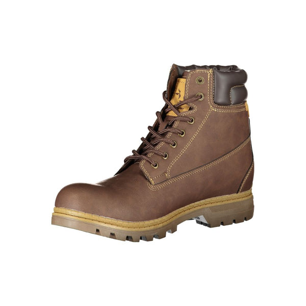 Brauner Polyester Herrenstiefel