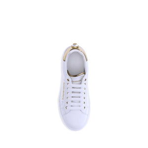Weiße Kalbshaut Bos Taurus Sneakers mit niedrigem Schaft