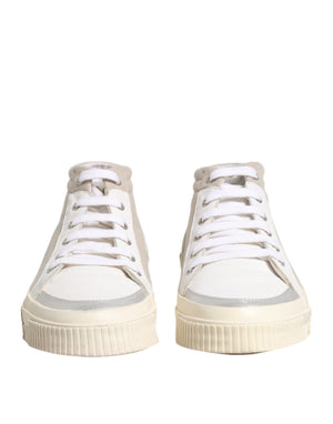 Weiß Beige Lace Up Mid Top Casual Turnschuhe Schuhe