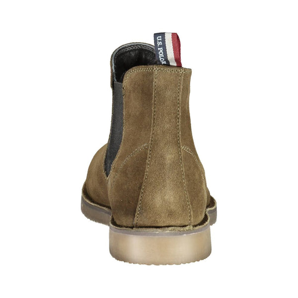 Grünes Leder Herrenstiefelette