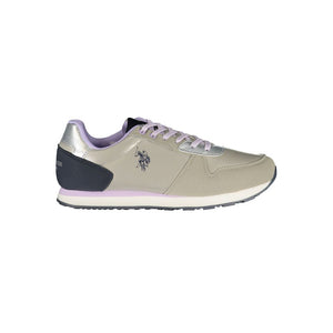 Silberne Polyester Damen Sneaker