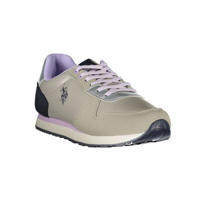 Silberne Polyester Damen Sneaker