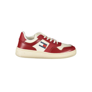 Rote Leder Damen Sneaker