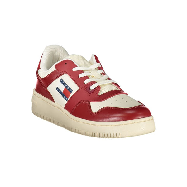 Rote Leder Damen Sneaker