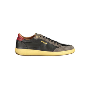 Schwarzes Leder Herren Sneaker