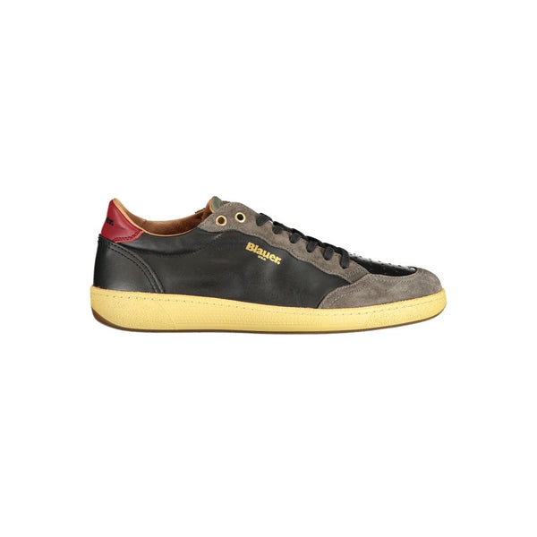 Schwarzes Leder Herren Sneaker