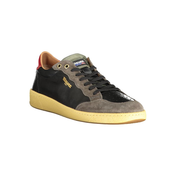 Schwarzes Leder Herren Sneaker