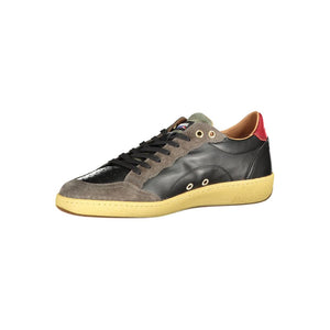 Schwarzes Leder Herren Sneaker