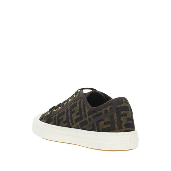 Braune Polyamid Sneakers mit niedrigem Schaft