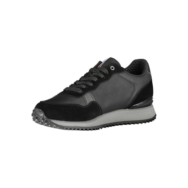 Schlichte Schwarze Kontrast-Spitzen-Sneakers