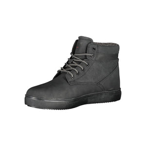 Schwarzer Polyester Herrenstiefel