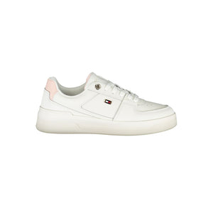 Elegante Weiße Schnürsenkel-Sneakers mit kontrastierendem Detail
