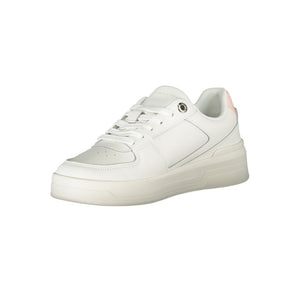 Elegante Weiße Schnürsenkel-Sneakers mit kontrastierendem Detail
