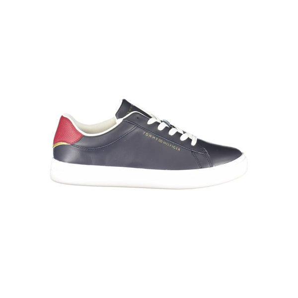 Blaue Leder Damen Sneaker