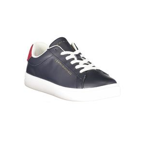 Blaue Leder Damen Sneaker