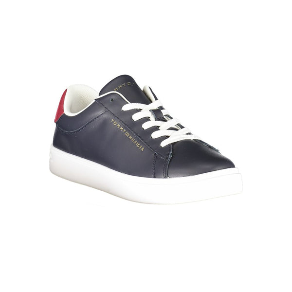 Blaue Leder Damen Sneaker