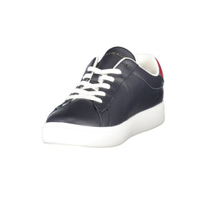 Blaue Leder Damen Sneaker