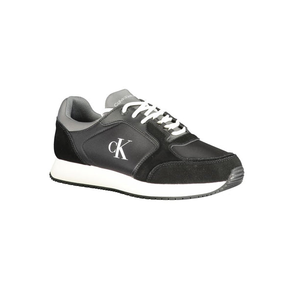 Schwarzes Leder Herren Sneaker