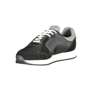 Schwarzes Leder Herren Sneaker