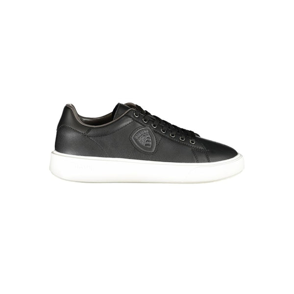 Schwarzes Leder Herren Sneaker