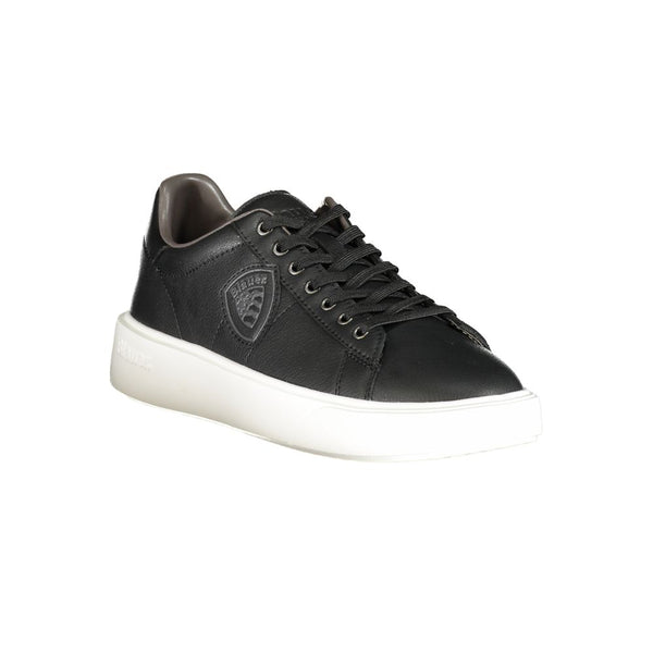 Schwarzes Leder Herren Sneaker