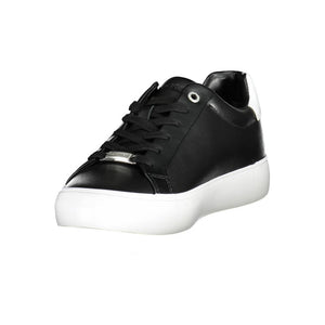 Schwarzes Leder Damen Sneaker