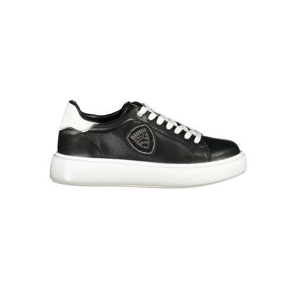 Schwarzes Leder Damen Sneaker
