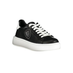 Schwarzes Leder Damen Sneaker