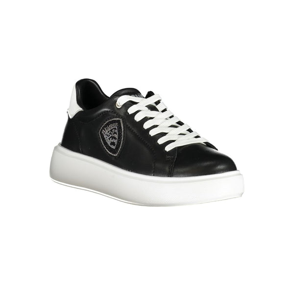 Schwarzes Leder Damen Sneaker