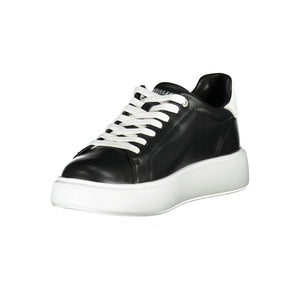 Schwarzes Leder Damen Sneaker