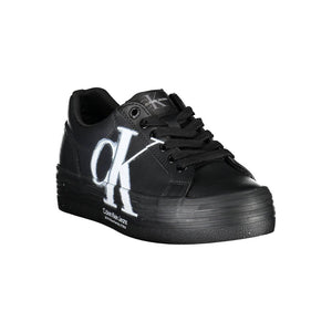 Schwarzes Leder Damen Sneaker