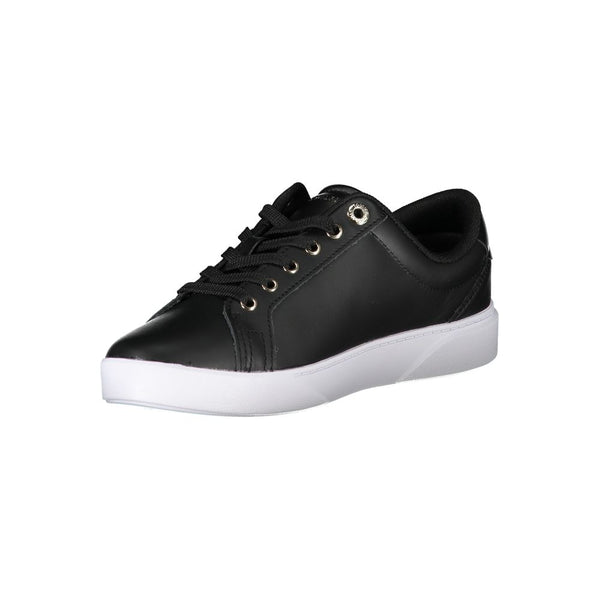 Schwarzes Leder Damen Sneaker