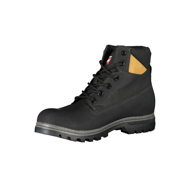 Schwarzer Polyester Herrenstiefel