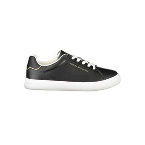 Schwarzes Leder Damen Sneaker