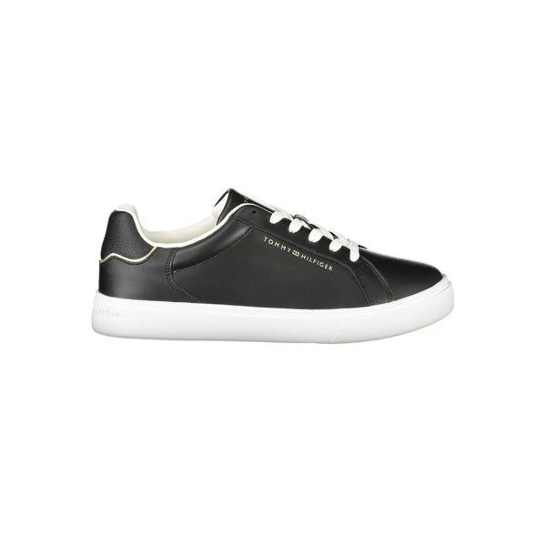 Schwarzes Leder Damen Sneaker
