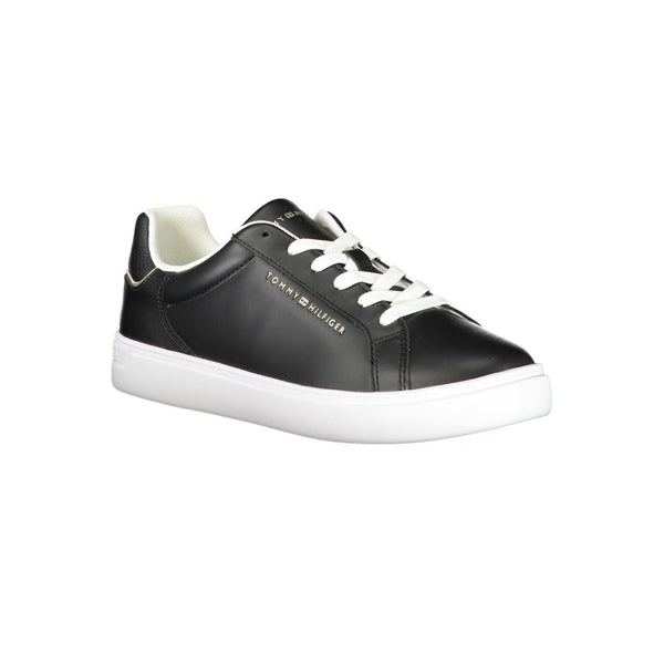 Schwarzes Leder Damen Sneaker