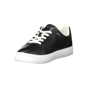 Schwarzes Leder Damen Sneaker
