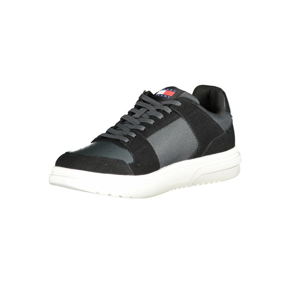 Schwarzes Leder Herren Sneaker