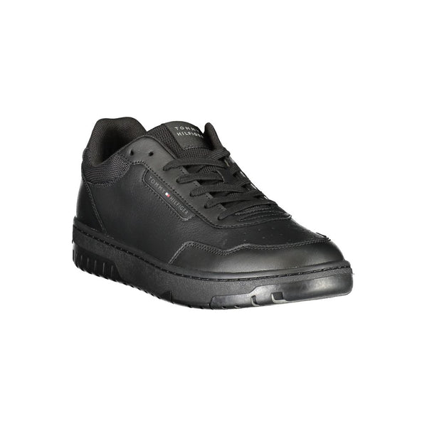 Schwarzes Leder Herren Sneaker