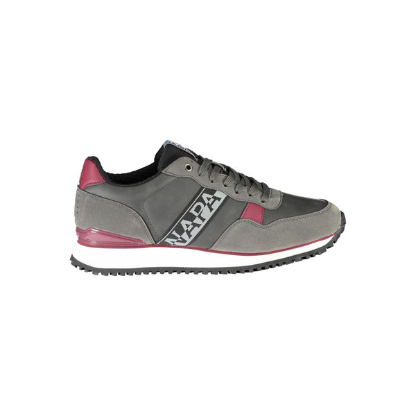 Elegante graue Schnürsenkel-Sneakers mit kontrastierenden Akzenten
