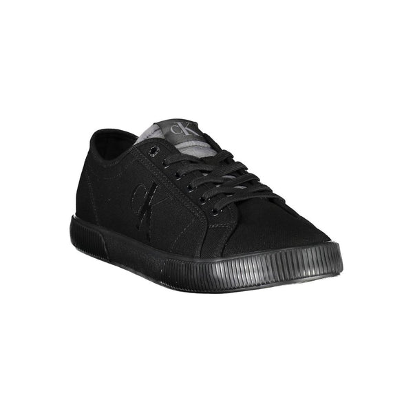 Schwarz Baumwolle Männer Sneaker