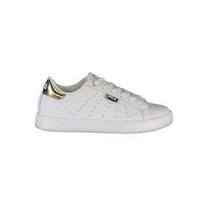 Luxuriöse Schnürsenkel-Sneakers mit goldenen Akzenten