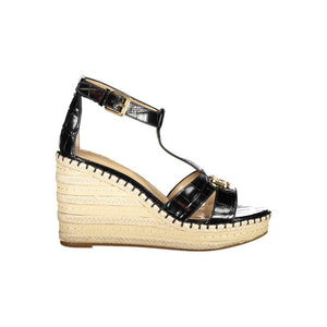 Schwarze Polyester-Sandale