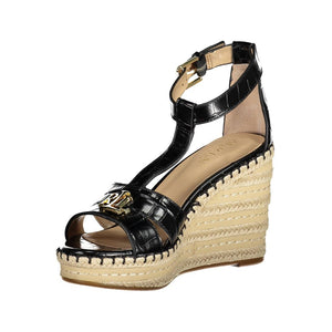Schwarze Polyester-Sandale